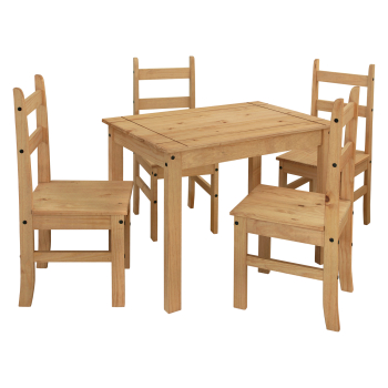 Tisch + 4 Stühle CORONA 3 Wachs