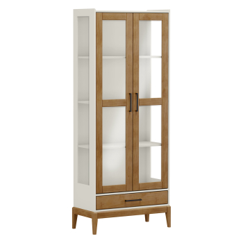 Vitrine MILAO weiß/Eiche