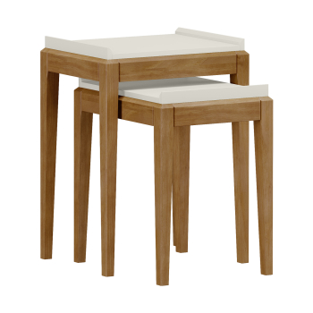2er Set Tische MILAO weiß/Eiche