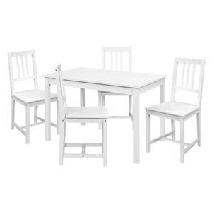 Esstisch 8848B weiß lackiert + 4 Stühle 869B weiß lackiert