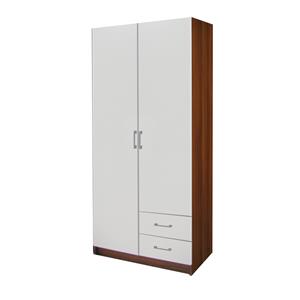 ESO 2-türiger Kleiderschrank 61521 nussbaum/weiß