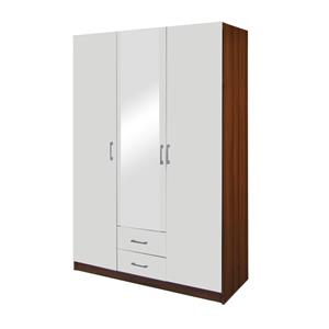 ESO 3-türiger Kleiderschrank 61530 nussbaum/weiß