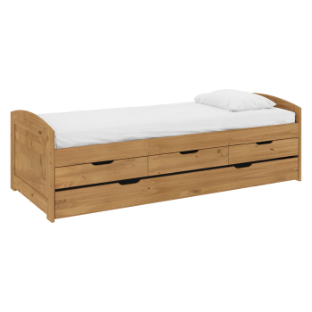 Einzelbett mit Schubladen und Zusatzbett 8806V Wachs