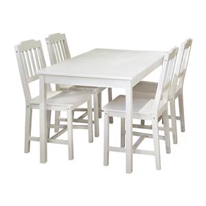 Tisch + 4 Stühle 8849 Lack-weiß