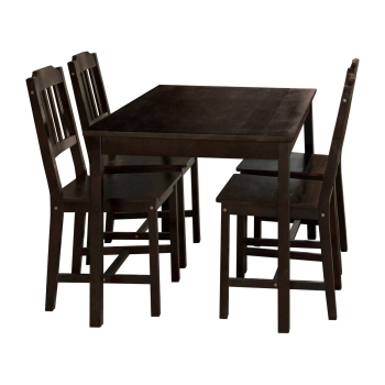 Tisch + 4 Stühle 8849 Lack dunkelbraun