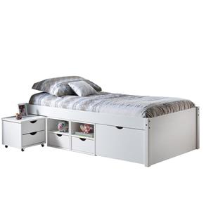 Multifunktionsbett TILL 90x200 weiß lackiert