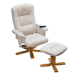 Entspannungsmassagesessel mit Fußstütze beige K36