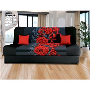 Sofa VICTORIA rote Blumen