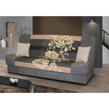 Sofa VICTORIA graue Blumen